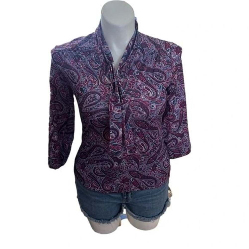 Vintage Haband For Her Purple Paisley Top